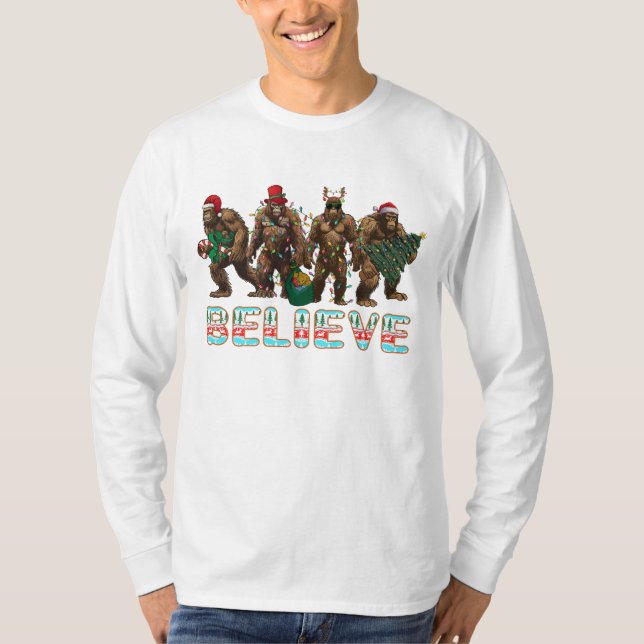 T-shirt Croyez la chemise de Noël Bigfoot |Noël (Devant)