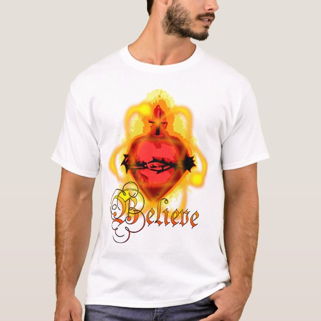 T-shirt Croyez le coeur sacré (Devant)
