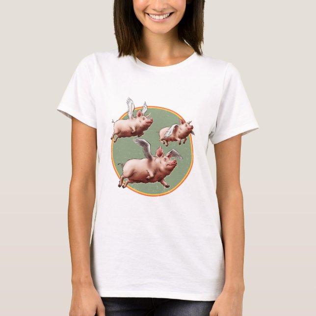 T-shirt Croyez-le ou non - Flying Pigs (Devant)