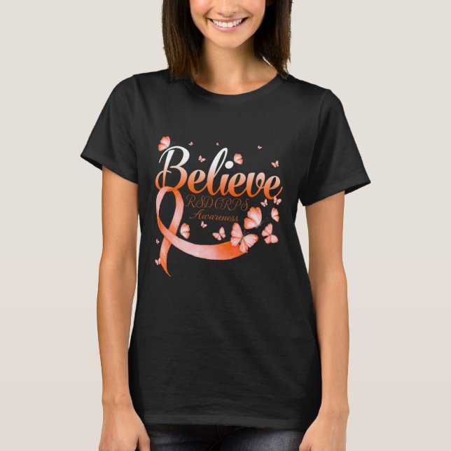 T-shirt Croyez le papillon de sensibilisation RSD CRPS (Devant)
