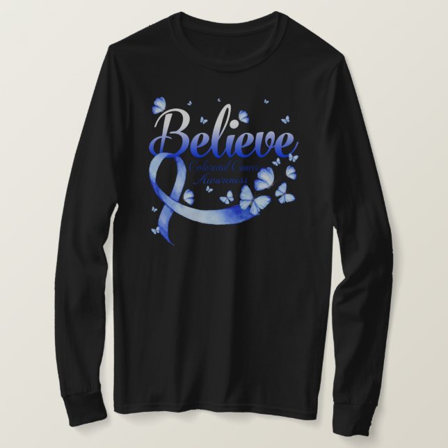 T-shirt Croyez le papillon du CANCER COLORECTAL (Design devant)