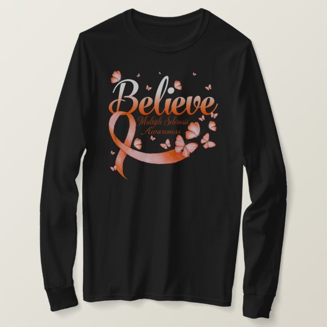 T-shirt Croyez le papillon SCLEROSIS MULTIPLE (Design devant)