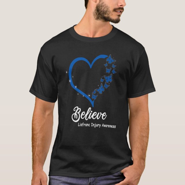 T-shirt Croyez LISFRANC INJURY Sensibilisation, papillon b (Devant)