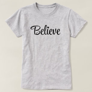 T-shirt Croyez Noël Fête Noir Blanc Père Noël