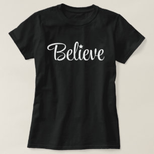 T-shirt Croyez Noël Fête Noir Blanc Père Noël