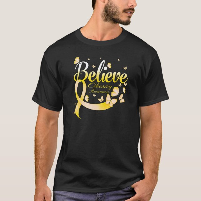 T-shirt Croyez Papillon de sensibilisation à l'obésité (Devant)
