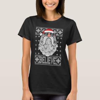 T-shirt Croyez Père Noël Lunettes de soleil UGLY Noël Fami