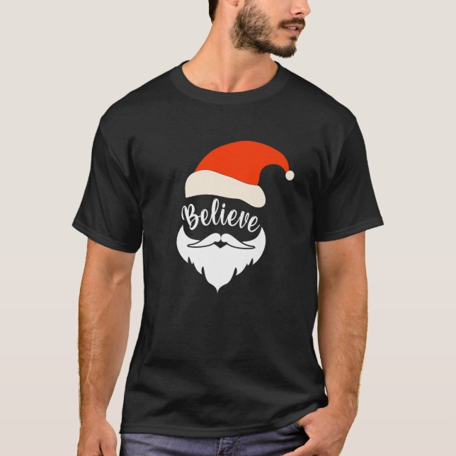 T-shirt Croyez Père Noël Moustache Noël Père Noël Barbe de (Devant)