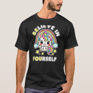 T-shirt Croyez-Vous En Vous-Même Unicorn Message Positif