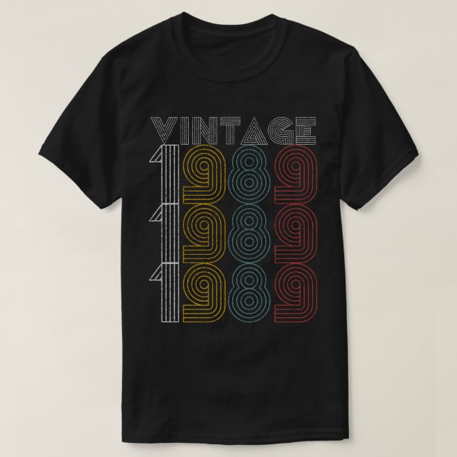 T-shirt Cru 1989 cadeaux d'anniversaire frais de 30 années (Design devant)