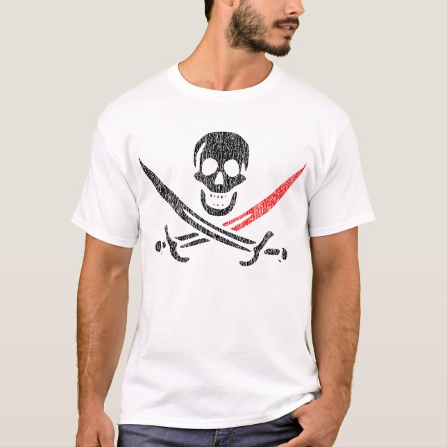 T-shirt Cru Blackbeard de BloodTip de jolly roger (Devant)