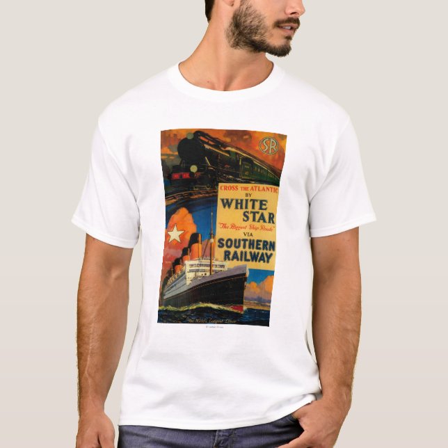 T-shirt Cru blanc PosterEurope de SR d'étoile (Devant)