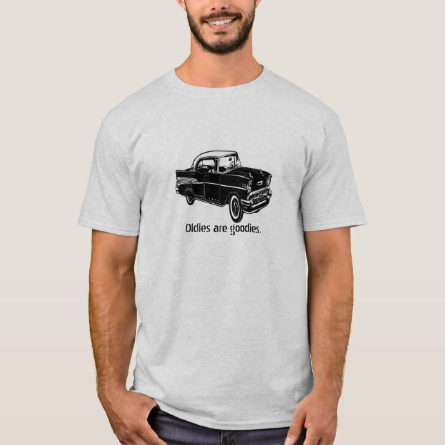 T-shirt Cru Chevy 1957 avec le texte personnalisable (Devant)