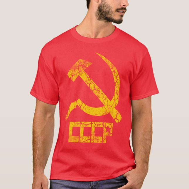 T-shirt Cru de marteau et de faucille de CCCP (Devant)