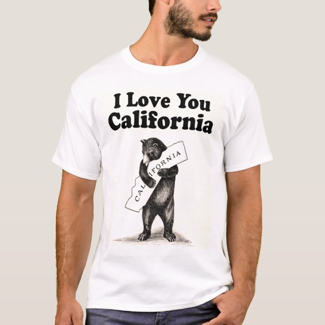 T-shirt Cru je t'aime la Californie (Devant)
