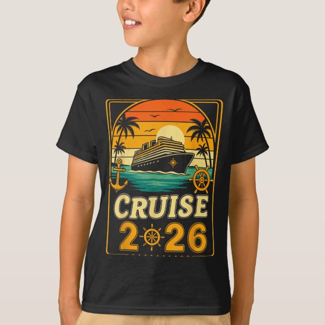 T-shirt Cruise Into The New Year 2026 Family Holiday Trip  (Devant)