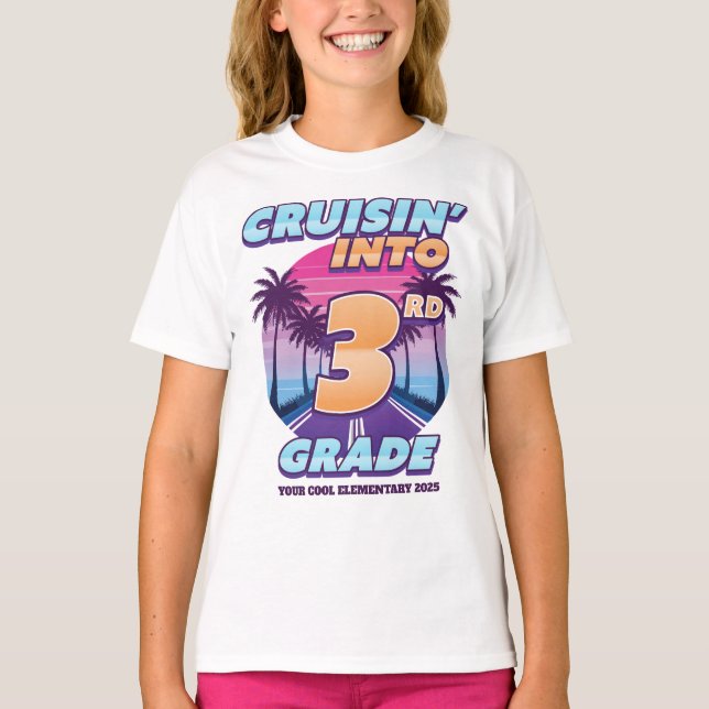 T-shirt Cruisin’ Back to School 3rd Grade Girl's (Devant)