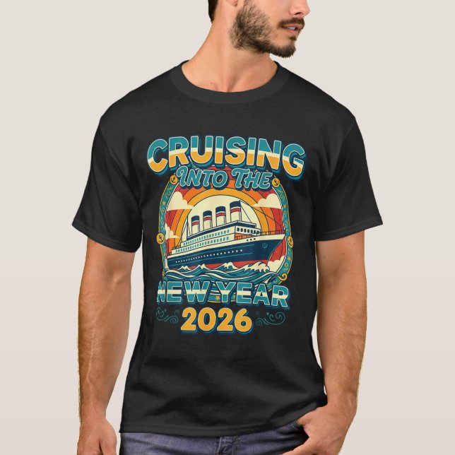 T-shirt Cruising Into 2026 New Year Eve Celebration Family (Devant)