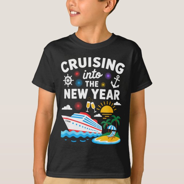 T-shirt Cruising Into New Year 2026 Match Family Vacation  (Devant)