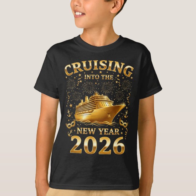 T-shirt Cruising Into The New Year 2026 Happy New Year Fam (Devant)