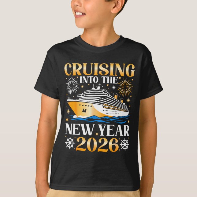 T-shirt Cruising Into The New Year 2026 Happy New Year Fam (Devant)