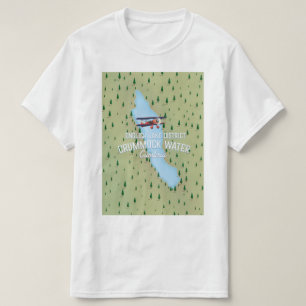 T-shirt Crummock Water, carte du district du lac affiche d