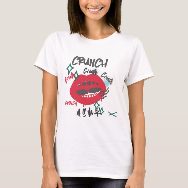 T-shirt Crunch Crunch, ... ASMR Tee blanc féminin (Devant)