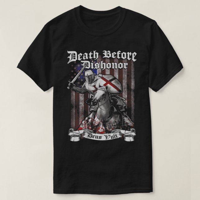 T-shirt Crusader Knight Templier Guerrier De Dieu Je Crain (Design devant)