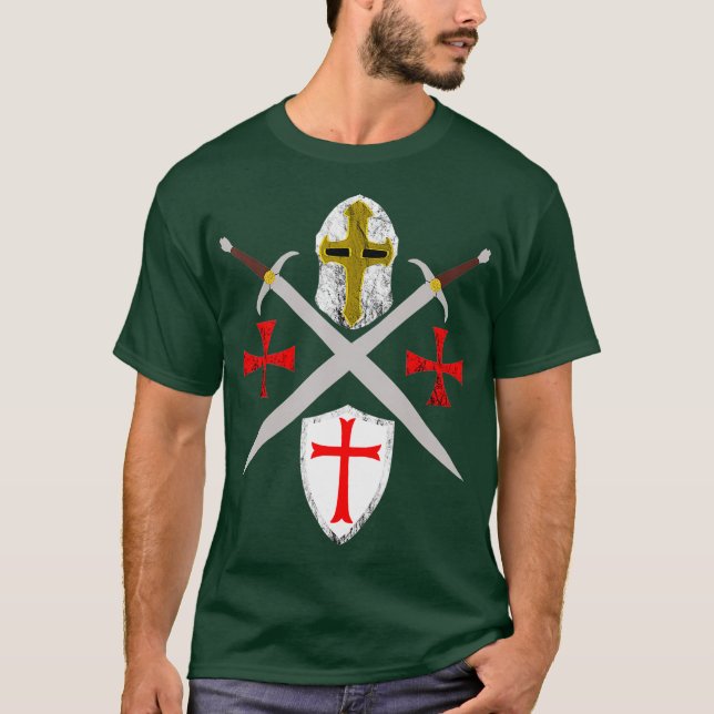 T-shirt Crusader Knights Templar Code Soldier Of Christ (Devant)