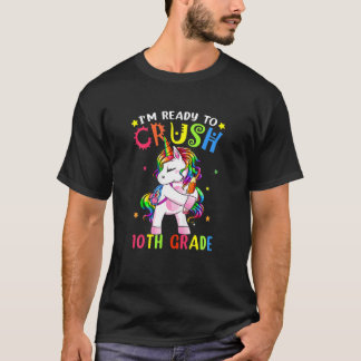 T-shirt Crush 10E Année Funny Unicorne Retour À L'École
