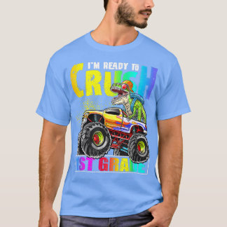 T-shirt Crush 1st Grade Dinosaur Monster Truck Back To Sch