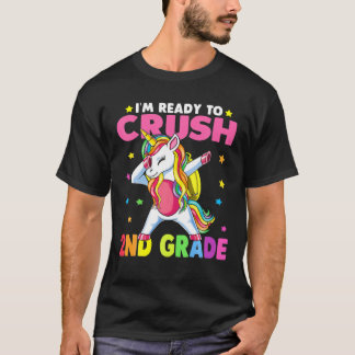 T-shirt Crush 2E Grade Dabbing Unicorn Retour À L'École Gi