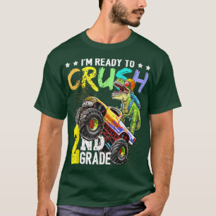 T-shirt Crush 2nd Grade Dinosaur Monster Truck back To Sch