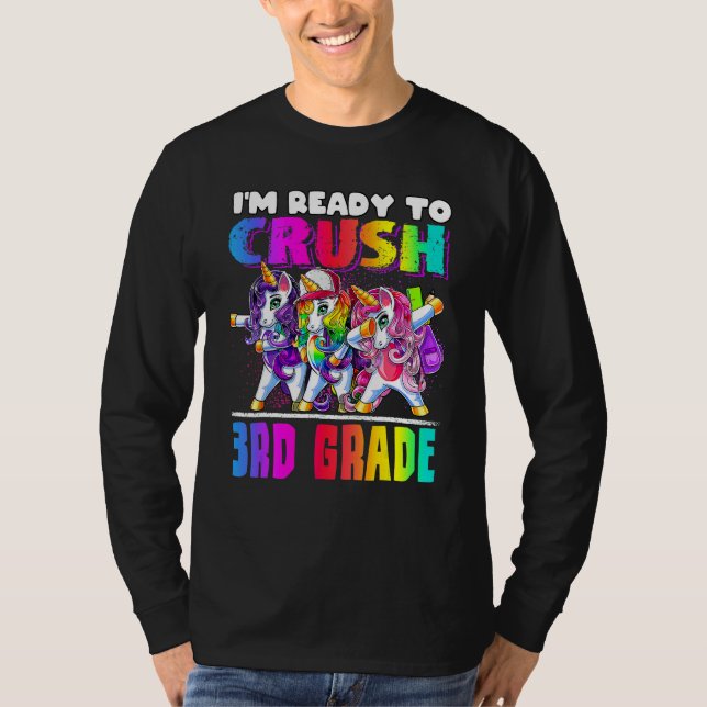 T-shirt Crush 3rd Grade Dabbing Unicorn Back To School Bac (Devant)