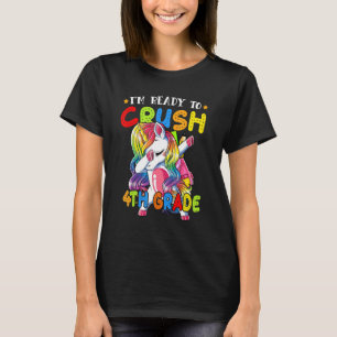 T-shirt Crush 4e année Dabbing Unicorne Retour à l'école G