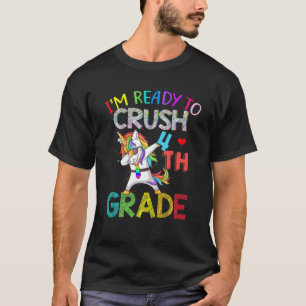 T-shirt Crush 4E Grade Dabbing Unicorn Retour À L'École Gi