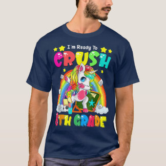T-shirt Crush 8e Année Dabbing Unicorne Retour À L'École G