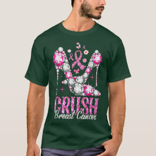 T-shirt Crush Breast Cancer Awareness Bling Pink Ribbon
