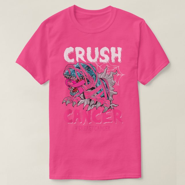 T-shirt Crush Cancer Dinosaure Sur Camion Cancer Du Sein C (Design devant)