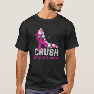 T-shirt Crush Cancer du sein Pink Bling High Heures Breast