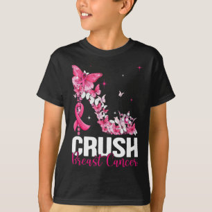 T-shirt Crush Cancer du sein Sensibilisation Bling Pink Ri