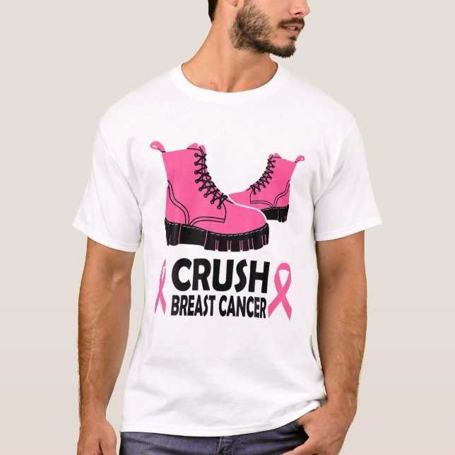 T-shirt Crush Cancer du sein Sensibilisation Bottes à ruba (Devant)
