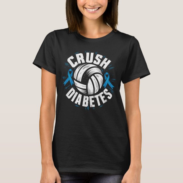 T-shirt Crush Diabète Volleyball Diabète Sensibilisation (Devant)
