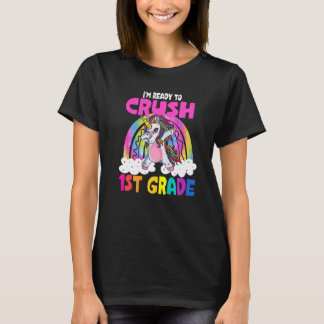 T-shirt Crush First Grade 1st Dabbing Unicorn Retour À Sch
