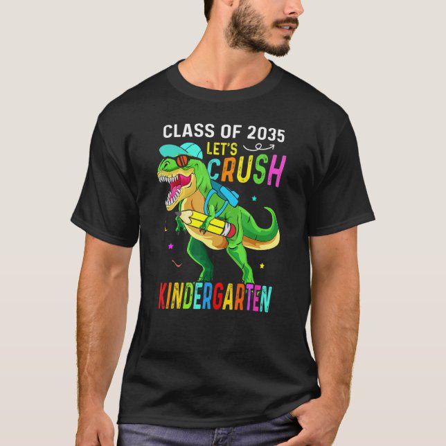 T-shirt Crush Kindergarten Class 2035 Back To School Dinos (Devant)