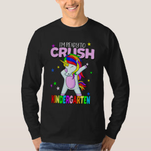 T-shirt Crush Kindergarten Dabbing Unicorn Girls Retour À 