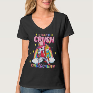 T-shirt Crush Kindergarten Dabbing Unicorne Retour À L'Éco