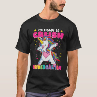 T-shirt Crush Kindergarten Dabbing Unicorne Retour À L'Éco