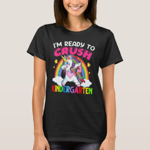 T-shirt Crush Kindergarten Dabbing Unicorne Retour À L'Éco