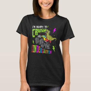T-shirt Crush Kindergarten Monster Truck Dinosaur Retour À